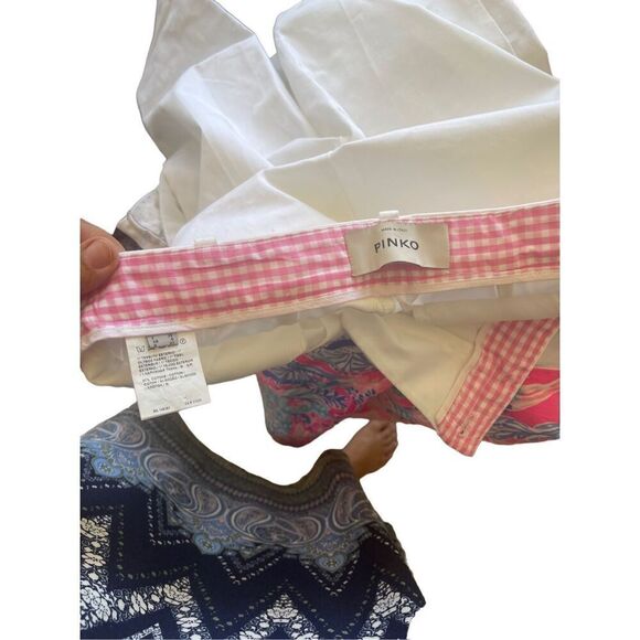 Pinko Womens White Slim Fit Classic Tapered Trousers Dress Pants Size 38 - Picture 10 of 14